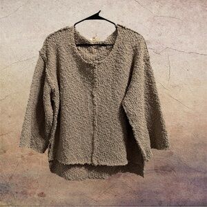 entro Chunky Knit Poncho Style Sweater in Taupe size M